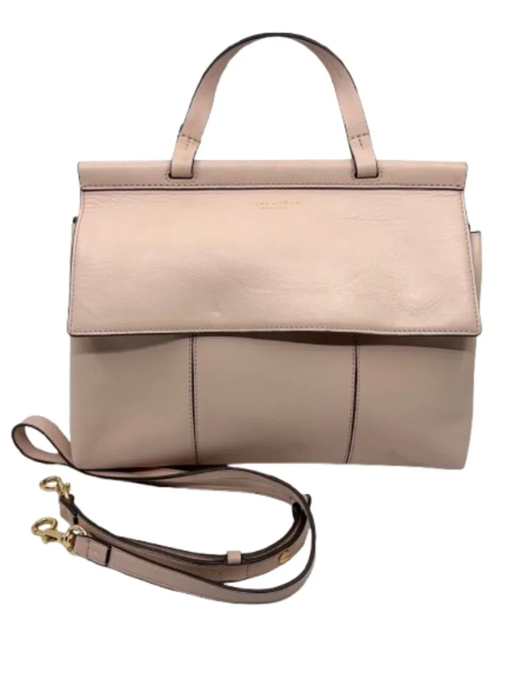 TORY BURCH~Block-T Leather Top Handle Satchel Bag - Soft Shell Pink NEAR NEW